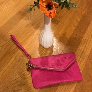 Pink wristlet purse